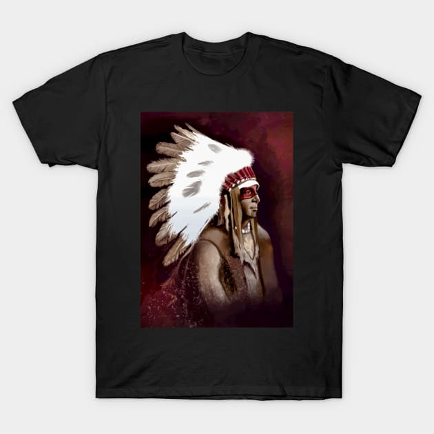 Native American Warrior T-Shirt by Nightfrost